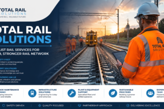 Total Rail Solutions railway maintenance team working on rail infrastructure with engineers inspecting tracks and delivering specialist rail services.